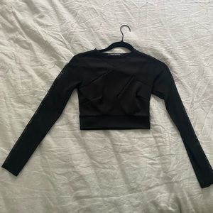 Mesh long sleeve going out top